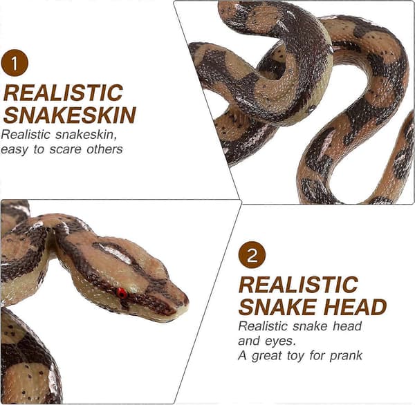 Realistisk Legetøjsslange Høj Simulering Gummi Falsk Slange Legetøj Python Model Legetøj til Have Rekvisitter og Halloween Tricky Skræmmende Prank