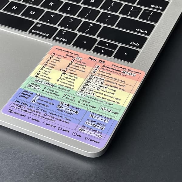 2-delad (M1+Intel) Mac OS tangentbordsdekal med vinyl, ingen återställning