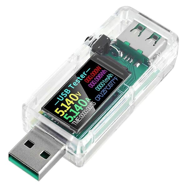 USB-tester USB-strømmåler, USB-multimeter 3,3-30V 0-5A Spændingsstrømkapacitet Amp Volt Voltmeter