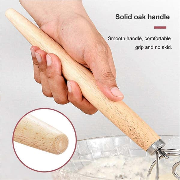 2-pakke Profesjonelle Deigvisper, Dansk Visp, Brøddeigvisp, Eggvisp, for Baking av Brød, Bakverk, Dessert