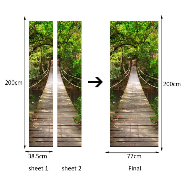 1-pack 77*200cm/30.3*78.7\" Avtagbar PVC Imitation 3D Tredimensionell