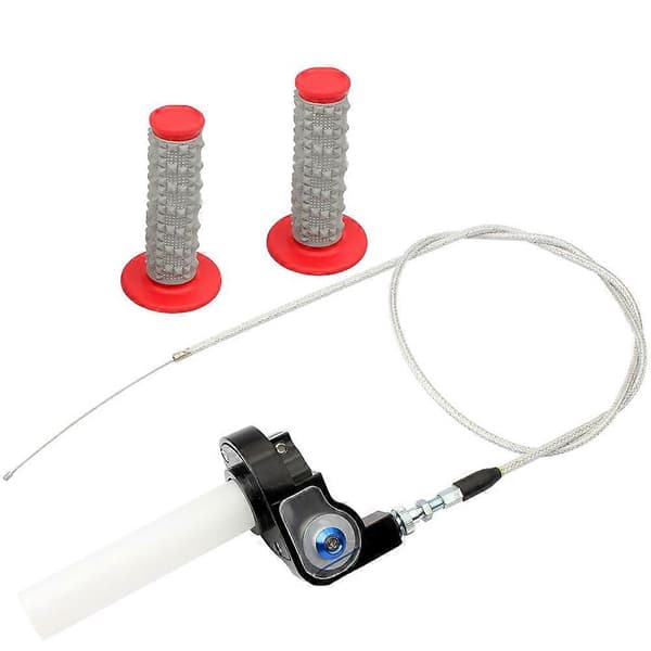 Motorcycle Throttle Grip Quick Twist Throttle with Throttle Cable for 7/8 Inch 22mm Handlebar