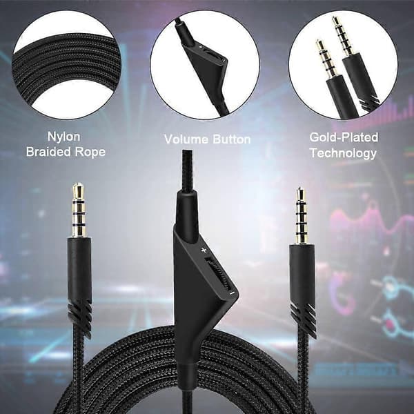 Replacement A10 Cable Compatible with Astro A10 Headset, QJYTH A10 Inline Volume Audio Cable for Astro A10/A40/A40TR Gaming Headset, Suitable for db