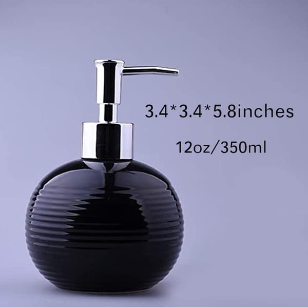 Sort keramisk flydende håndsæbedispenser pumpeflaske lotion - Black