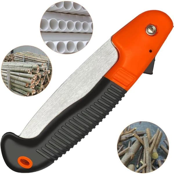 180 mm fällbar såg, fällbar handsåg med halkfritt handtag och säkerhetslås, multifunktionell handsåg.