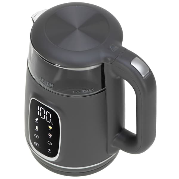 Vedenkeitin LED lämpötilansäädöllä 1,7L - Harmaa