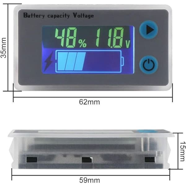 Batterikapasitetsmåler, 10-100V Programmerbar Spenningsbatterinivåmåler, AAFGVC
