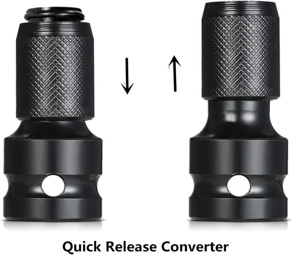 2-pack 1/2 \" Square to 1/4 \" Hex Socket Adapter, Quick Release C