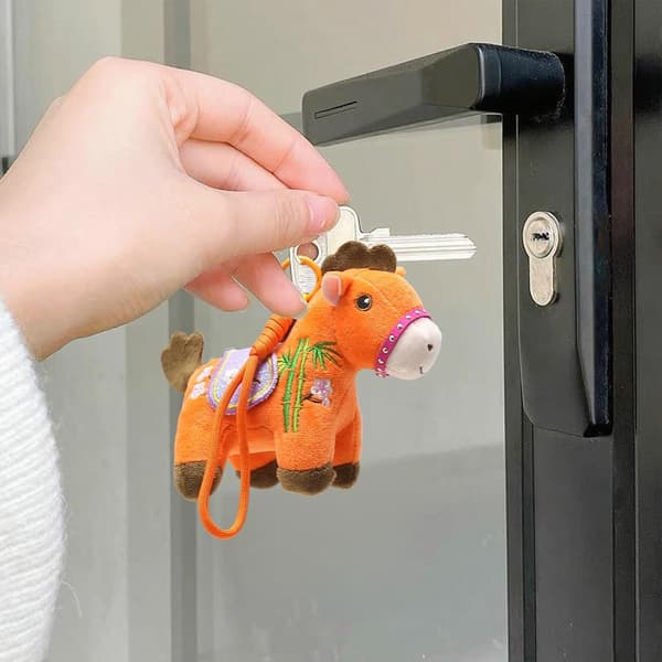 Nyckelring berlock handsydd minnessak orange - Orange