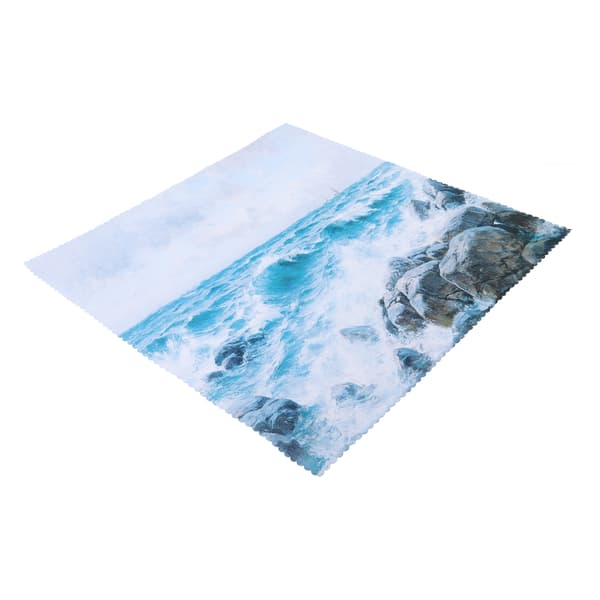Natural Relaxed Style, Easy Clean Polyester Tablecloth with Ocean Wave and Stone Pattern, 140x220cm, Restaurant Decoration