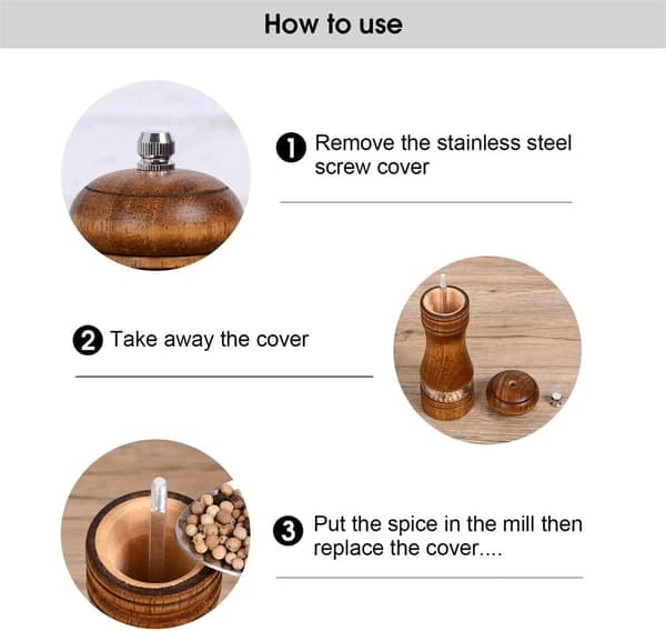 2-pack (antique) salt and pepper grinders, large capacity salt