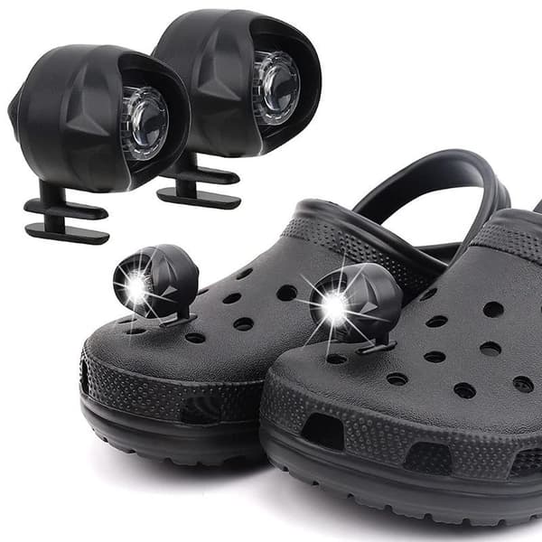 2 stk. Forlygter til Crocs Hulsko Lys Vandring Camping Advarsel