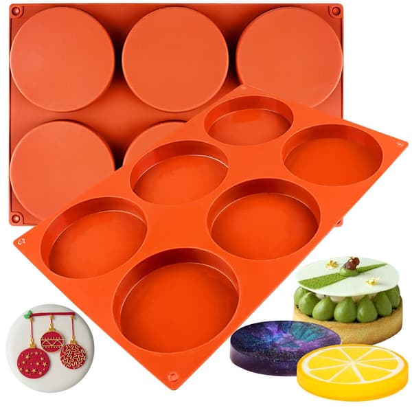 Rotondo 6-pack Round Silicone Mold Mousse Mold Chocolate Mold Brun brown