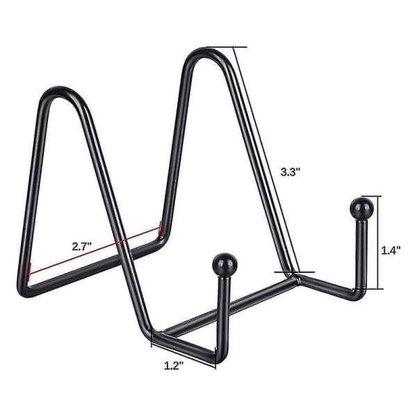 5-pak Metallisk Displaystand Sort Jern Staffeli til Tallerkenstativ Tallerkenholder Displaystand til Billede