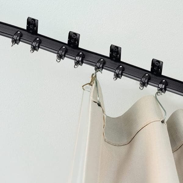 3m Flexible Ceiling Curtain Track in PVC - Flexible Ceiling System for Shower & Room Divider - incl. Gliding Hooks