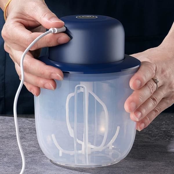 Electric Butter Churn Egg Beater, Easy to Use, Fast, Simple Kitchen Utensil, Style-Blue2