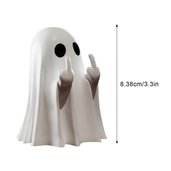 Cute Ghost Statue with Middle Finger - Halloween Home Decoration