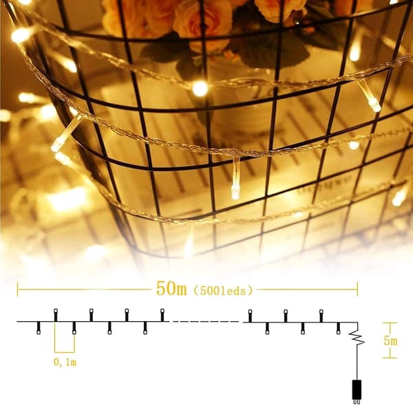 Utendørs LED-lyslenke Varmhvit 500 LED