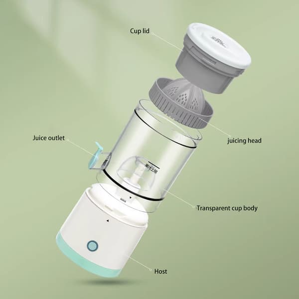 Multifunctional Electric Juicer USB Charging Kitchen Automatic Fresh Juicer Portable Fruit Juice Blender White White