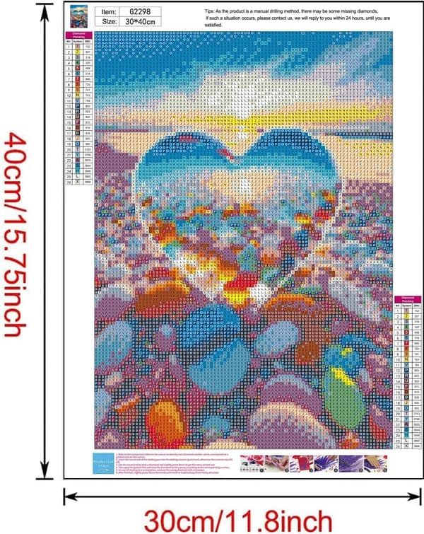 30x40cm, Love Stone 5D-timanttimaalaus strassikirjontakangas