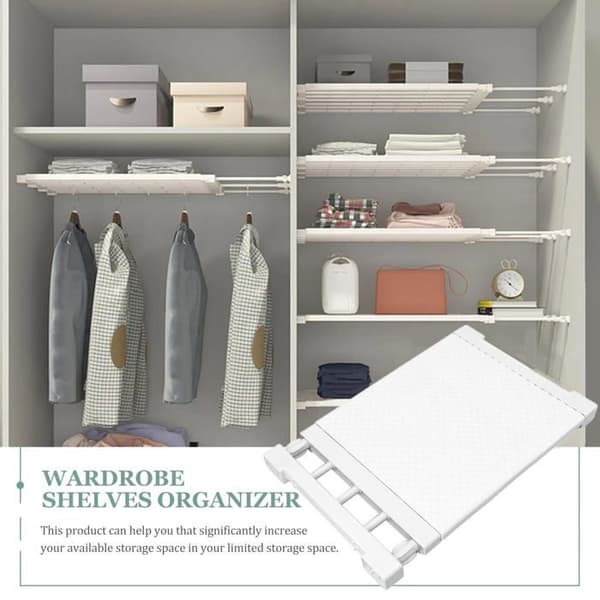Extendable Storage Shelf - 38-55cm - Wardrobe Divider - Wardrobe/Bathroom/Kitchen - Fits all models