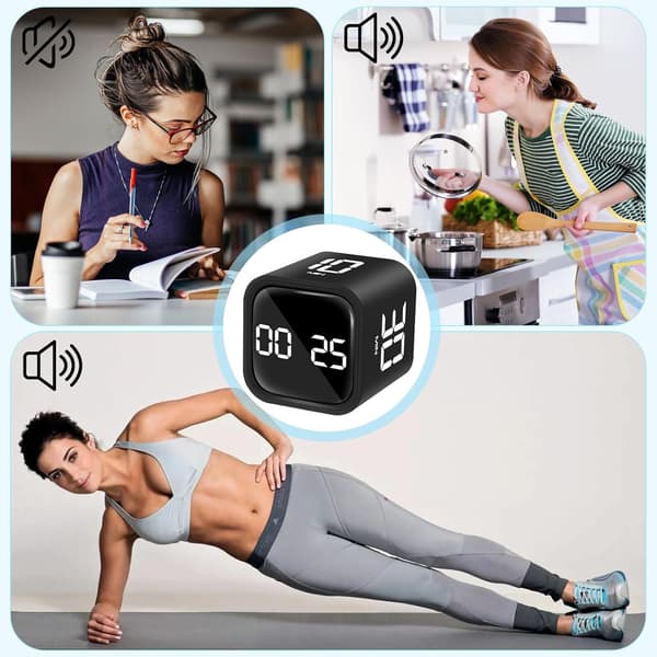 Pomodoro Timer Digital Cube Timer Kjøkkentimer Tidshåndtering Brukes På Kontor, Studier, Barn, Matlaging, Trening