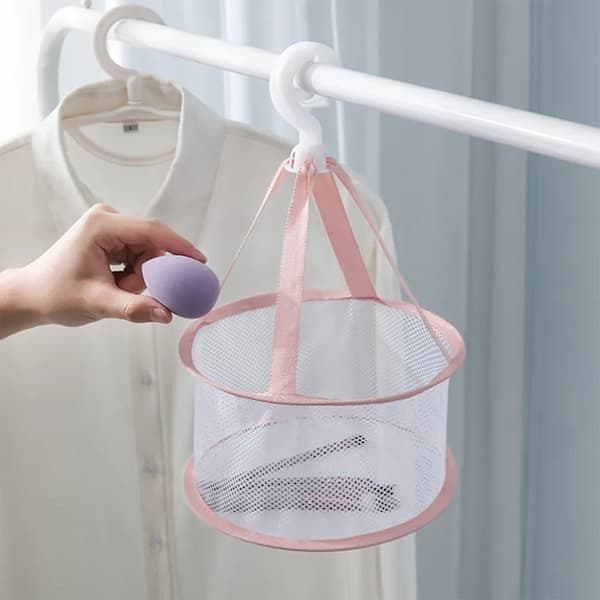 Makeup Brush Cleaning and Drying Basket, Silicone Makeup Brush Hanging Drying Net, Green, Without Lid