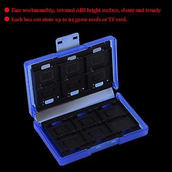 24-in-1 TF Card Box Game Memory Card Case Holder Storage for Nintendo Switch Blue