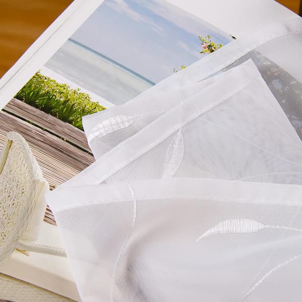 White, 120cmx140cm Window Curtain Embroidery Roman Blinds Voile