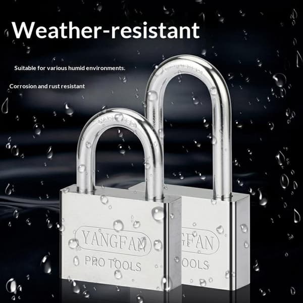 Padlock Anti-theft 30mm Shackle Waterproof Rust-resistant Security Lock 4 Keys Silver silver