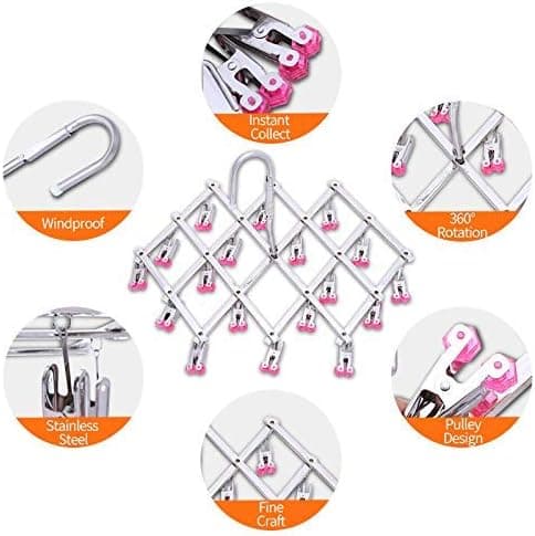 Stainless Steel Drying Rack, Foldable Drying Rack, Hanging Drying Rack, Windproof