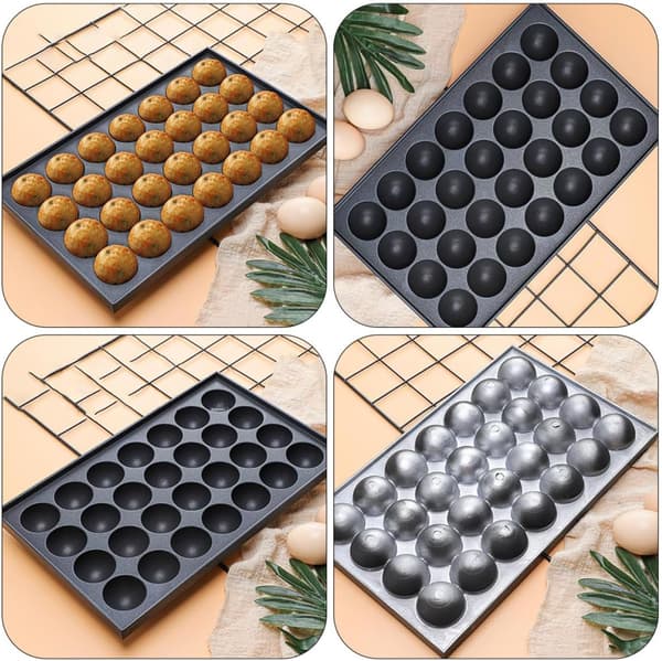 Sort aluminium Takoyaki-pande Bageplade Let Sikker Nonstick-form