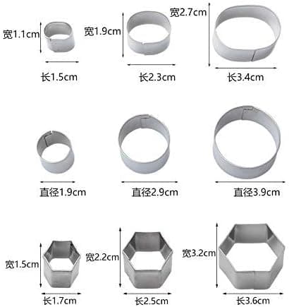 Mini Geometric Cookie Cutters Set 24 Square Heart Triangles Round Circles Baking Stainless Steel Metal Molds