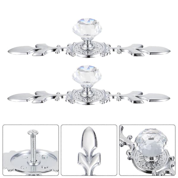 Crystal Door Knob for Door with 4 Stylish Durable Cabinet Handles