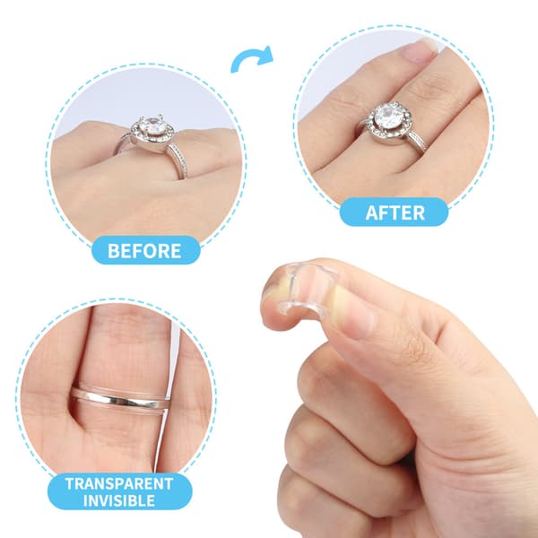Ringjustering til tilpasning af ringstørrelse 8 stk. Transparent S Transparent Transparent S
