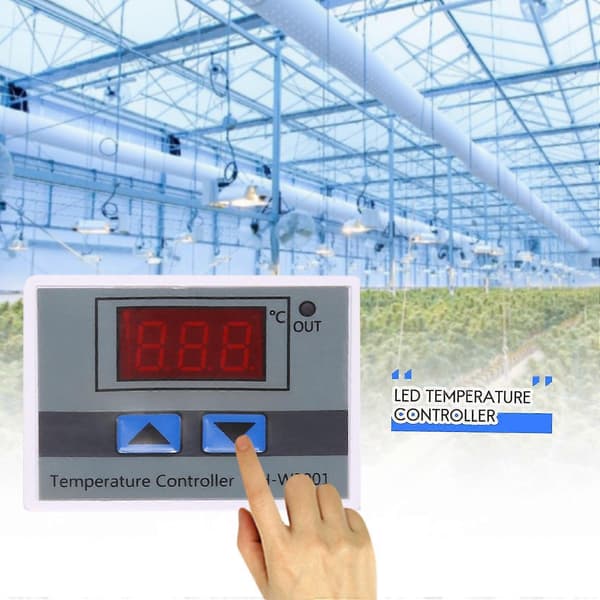 220V Digital LED Temperaturregulator 10A Termostatkontroll med Strömbrytare Digital Display Inkubation