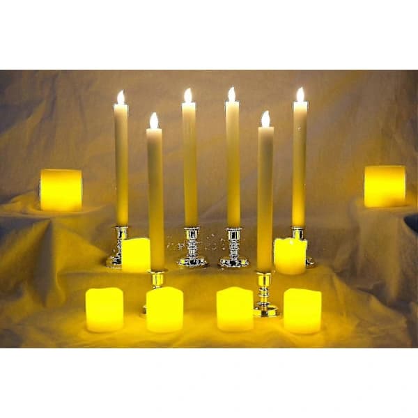 6-pack Battery Operated LED Candles with Remote Control and Timer, Flickering Warm White Real Wax Light