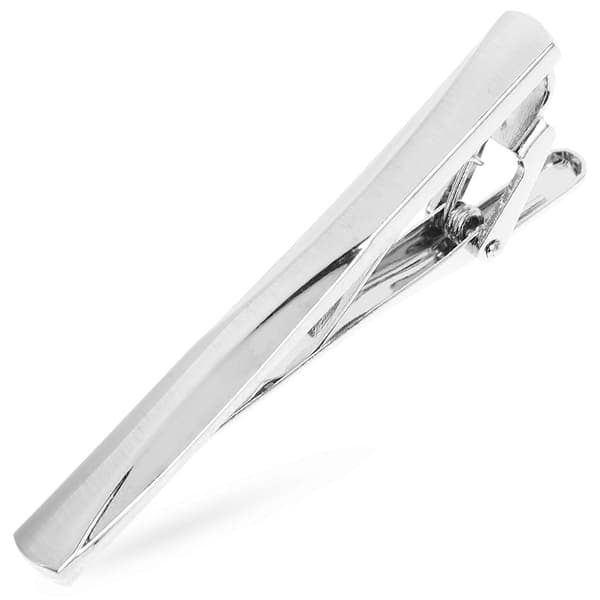 Silver Tie Clip for Men, Long Style, Clip, Wedding, Business Suit [DB]