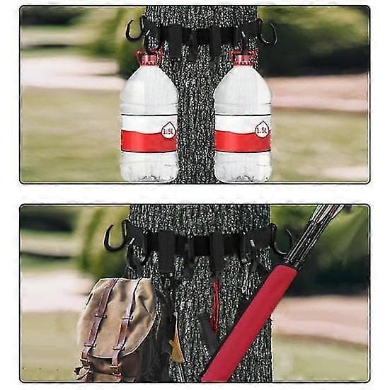 Tree Stand Strap with Multi-Hooks Strong Load-Bearing Quick Release Hunting Equipment Hanger Holder [DB] Khaki khaki