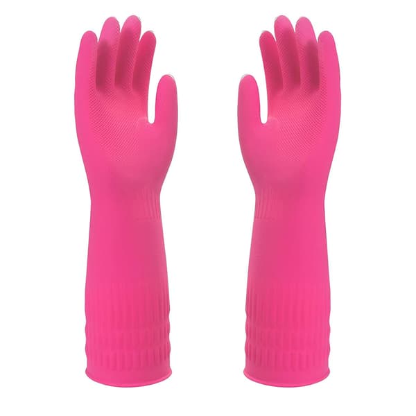 Rubber Gloves for Cleaning, Extra Long Waterproof Non-slip