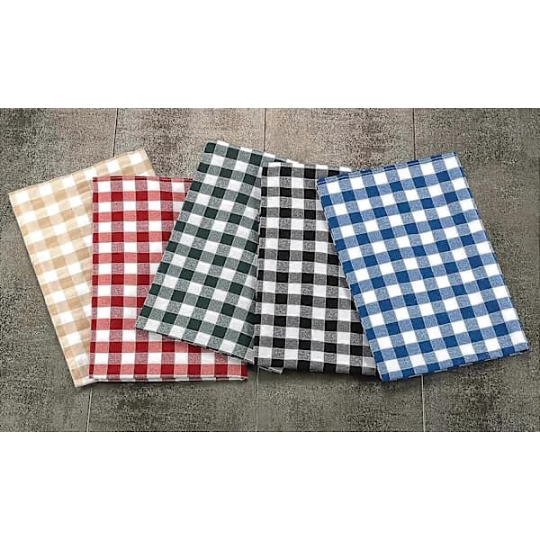 /EA/Rektangulær Gingham Ternedug, Vasket, Perfekt til Indendørs og Udendørs, Ideel til Picnics og Udendørs Sammenkomster (140 x 180, Sort)