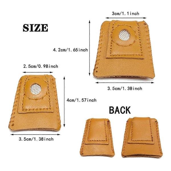 6-pack Sewing Leather Thimble Finger Protector Tool for Knitting Quilting, Pin Cushions, Needles Partner