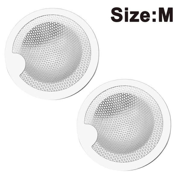 2-pack diskbänkssil, rostfritt stål, anti-igensättningsnät, diskbänksavloppsfilterkorg, medium