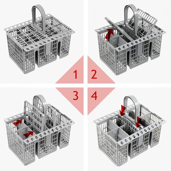 Bestikkurv for oppvaskmaskin (avtakbart håndtak)