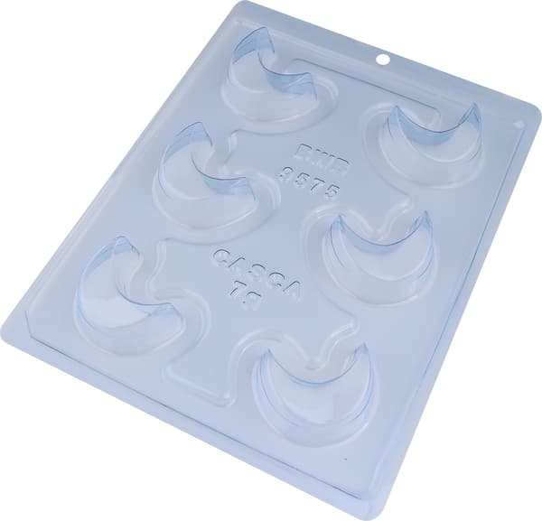 Pralinform Halvmåne Sjokoladeform - BWB 9575 - Spesiell 3-delt form Transparent transparent