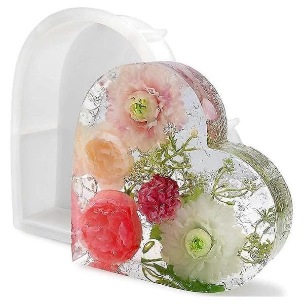 Store silikoneforme til harpiks, hjerteharpiksform, epoxyharpiksforme til blomsterkonservering, harpiks