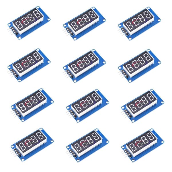 12 stk 4-bits LED-skjermmoduler klokke -