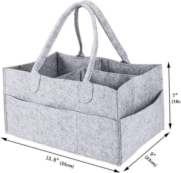 Diaper Caddy Foldable Baby Diaper Storage Basket, Portable Nursery Storage Bin with Interchangeable Compartments