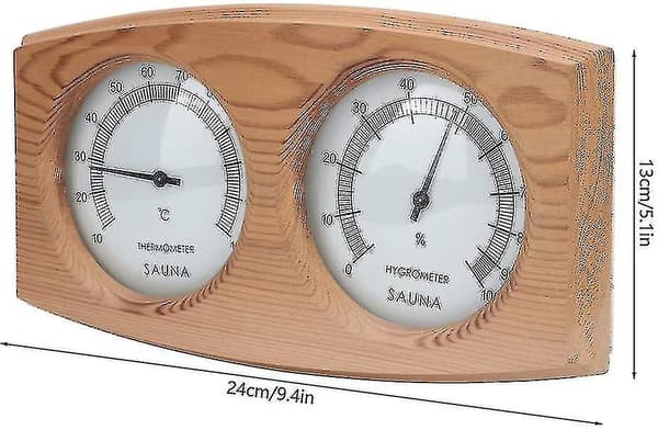 Saunatermometer 2 i 1 Træ Termo-Hygrometer Termometer Hygrometer Dampbad Tilbehør