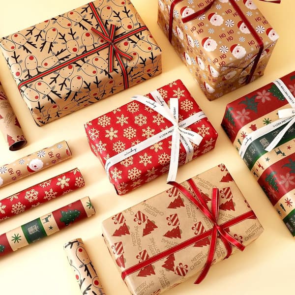 5 Rolls Christmas Wrapping Paper - Christmas Wrapping Paper Rolls